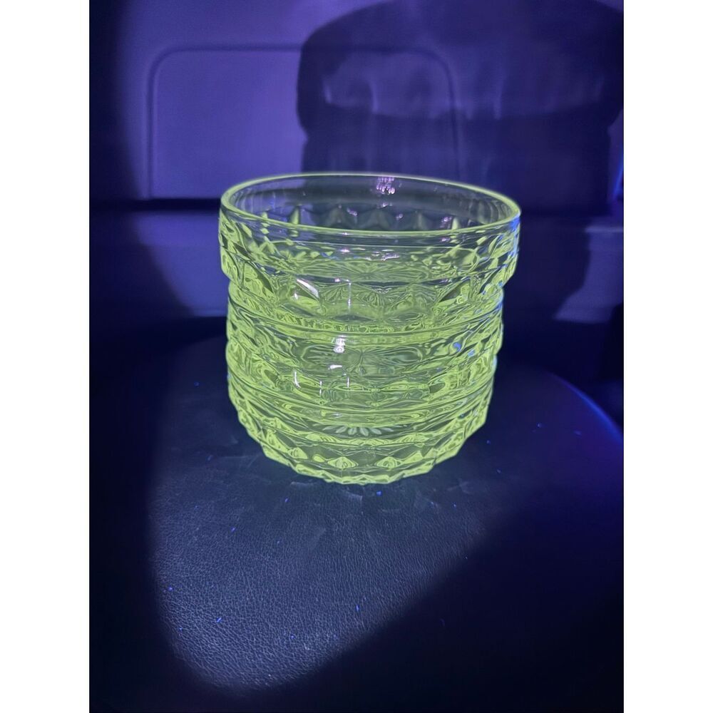 EAPG Vintage Fostoria American #2056 Set of 3 Clear Glass 4.5” Bowls Cubist